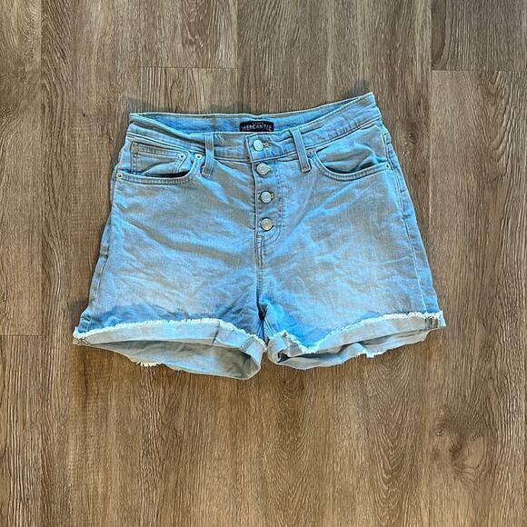 J.Crew Light Wash Button Fly High Rise Denim Shorts Size 28 - Picture 1 of 4